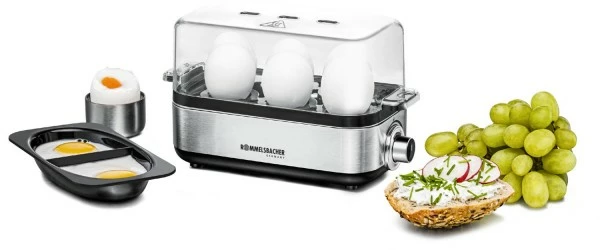 Rommelsbacher ER 600 Eierkocher Edelstahl/schwarz 3 Rommelsbacher ER 600 Eierkocher Edelstahl/schwarz