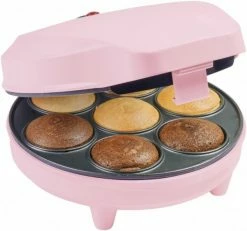 Waffelautomaten Bestron ACC217P Cupcake Maker Hellrosa