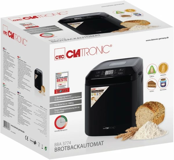 Brotbackautomaten Clatronic BBA 3774 Brotbackautomat Schwarz 6 Brotbackautomaten Clatronic BBA 3774 Brotbackautomat Schwarz – Bild 4