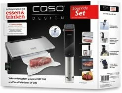 Dampfgarer & Reiskocher Caso SousVide Set Essen & Trinken Bestehend Aus GourmetVAC 180 Und SousVide SV300